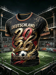 Herren 2026 Deutschland Fußball druck Casual Cooles T-Shirt