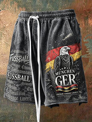 Herren Deep Grey Deutsch München Football Eagles Print Casual Coole Shorts