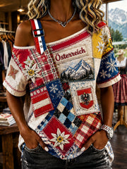 Damen Österreich ische Natur elemente Gedenkelemente Kunstdruck oberteil