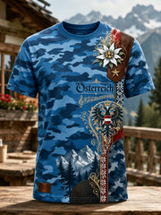 Herren-T-Shirt mit Kunstdruck eines österreichischen Naturlandschaftsmotivs