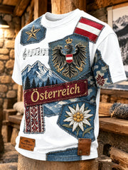 Herren-T-Shirt mit Kunstdruck eines österreichischen Naturlandschaftsmotivs