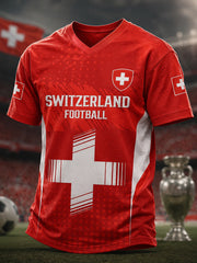 Herren-T-Shirt mit kurzen Ärmeln und Fußball-Print