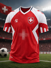 Herren-T-Shirt mit kurzen Ärmeln und Fußball-Print