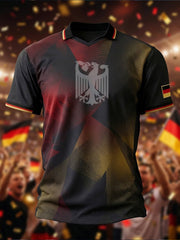 Herren-Fußballfan-T-Shirt mit Deutschland-Print, lässig, 2026