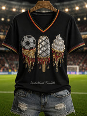 Damen-Fußball-V-Ausschnitt-T-Shirt in Deutschland