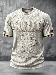 Herren-Retro-Deutschland-Fußball-T-Shirt 2026 mit Aufdruck, lässig, Drop‑Shoulder‑Schnitt