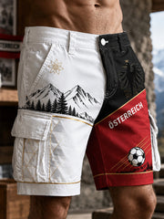 Herren-Shorts mit Kunstdruck zum Anfeuern bei österreichischen Fußballspielen