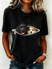 Frauen schöne Labrador und Corgi T-Shirt