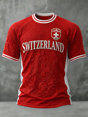Herren-Fußball-T-Shirt mit Schweiz-Print