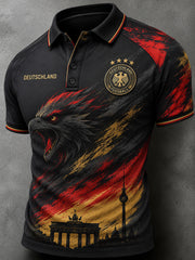 Retro-Fußballfan-Art-Print lässiges Poloshirt