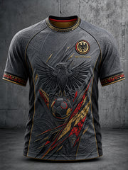 Retro-Fußballfan-Art-Print-Lässiges T-Shirt