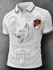 Retro-Fußballfan-Art-Print lässiges Poloshirt