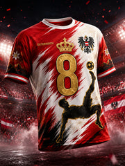 Herren-T-Shirt mit Kunstdruck zum Anfeuern bei österreichischen Fußballspielen