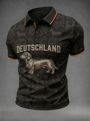 Herren-Dackel-Fußball-Print-Shirt