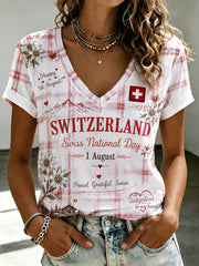 Frauen National feiertag Themen kurz ärmel iges T-Shirt