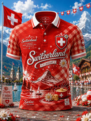 Herren-Poloshirt mit kurzen Ärmeln zum Nationalfeiertag