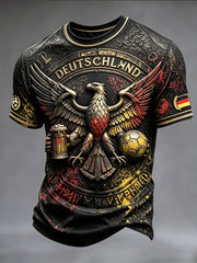 Herren-Fußball-T-Shirt mit 3D-Druckmotiv „Deutsche Adler“ für den Alltag