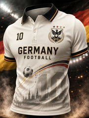 Kurzärmliges Polos hirt für Männer mit Adler und Fußball druck
