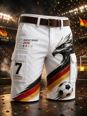 Herren kurze Cargo hosen mit Adler-und Fußball druck