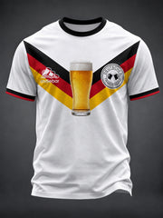 Lustiges Herren-T-Shirt mit Fußball- und Bier-Print