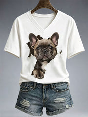 Schönes Damen-T-Shirt mit französischem Bulldogge-Design