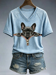 Schönes Damen-T-Shirt mit französischem Bulldogge-Design
