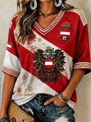 Damen-T-Shirt 2026 Österreichischer Adler – Freizeitmodell im Fußballstil