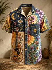 Herrenhemd im Vintage-Hippie-Design mit Musterdruck