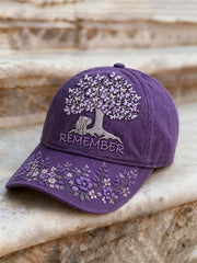 Unisex Purple Floral & Alzheimer Awareness Support Hut