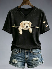 Damen-T-Shirt mit niedlichem Golden Retriever