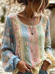 Elegantes Damen-Top aus Baumwolle und Leinen