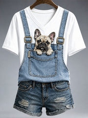 Schönes Damen-T-Shirt mit französischem Bulldogge-Design