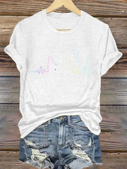 Damen Katzen liebhaber stilvolles Design Eisen auf kurzen Ärmeln T-Shirt