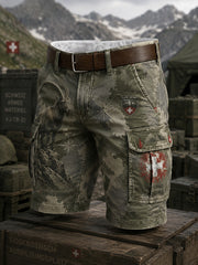 Herren Vintage Cargo-Hosen mit Camo-Druck