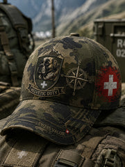 Herren-Hut im Vintage-Stil mit militärischem Camouflage-Print
