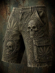 Retro-Dark-Punk-Kunstdruck-Lässige Shorts