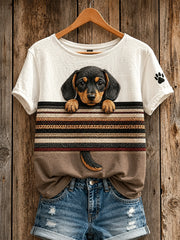 Damen-Retro-Top mit Animal-Print im lässigen Stil