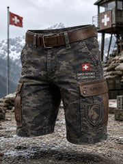 Herren-Vintage-Militär-Camo-Print-kurze Cargohose