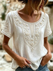 Elegantes Leinen-Baumwoll-Top für Damen