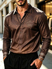 Herren-Luxus-Hemd im Business-Stil mit Muster