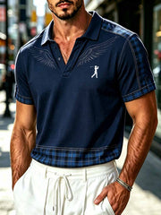 Herren-Poloshirt im luxuriösen Business-Stil mit Print