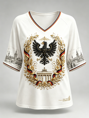 Frauen Tag der deutschen Einheit Leinen kurz ärmel iges T-Shirt