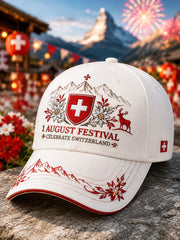 Hut mit Nationalfeiertagsmotiv