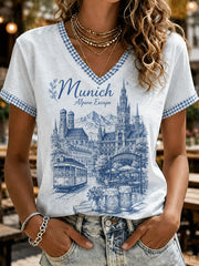 Frauen Oktoberfest V-Ausschnitt T-Shirt