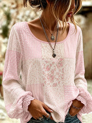 Damen-T-Shirt in Pink mit floralem Print – lässig