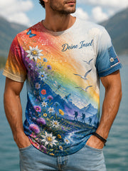 Herren-Danube-Island-Festival-Gedenkdruck-T-Shirt