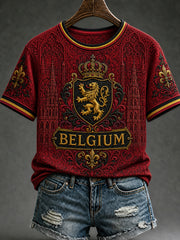 Damen-T-Shirt „Belgien-Liebe“ mit kurzen Ärmeln