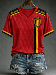 Damen-T-Shirt „Belgien-Liebe“ mit kurzen Ärmeln