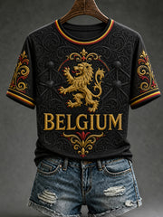 Damen-T-Shirt „Belgien-Liebe“ mit kurzen Ärmeln