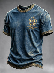 Herren Deep Blue Retro Deutsches Hamm 800-Jahr-Jubiläum Gedenk druck Casual T-Shirt